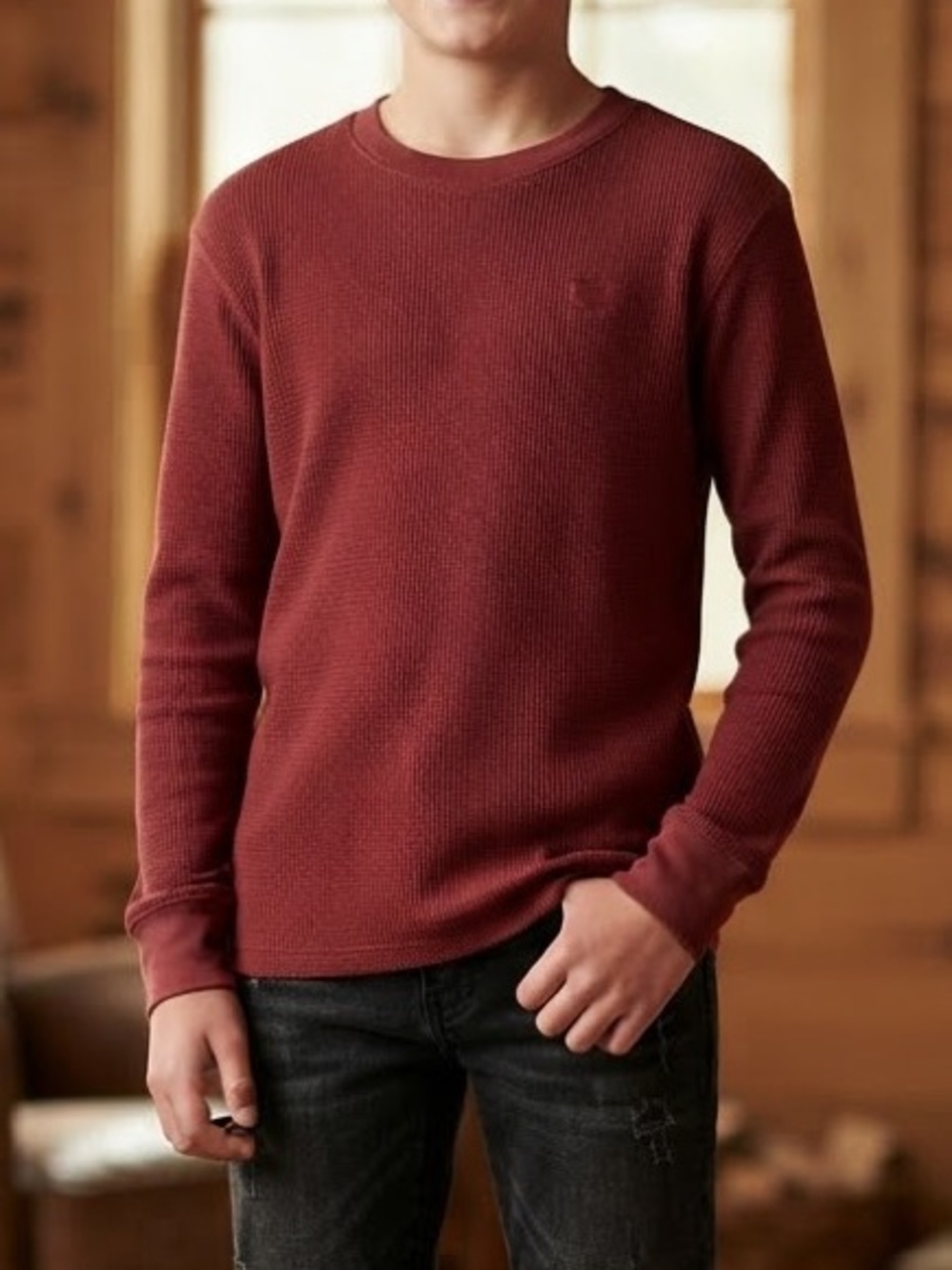 Epic Threads Crewneck Thermal Shirt - Rust